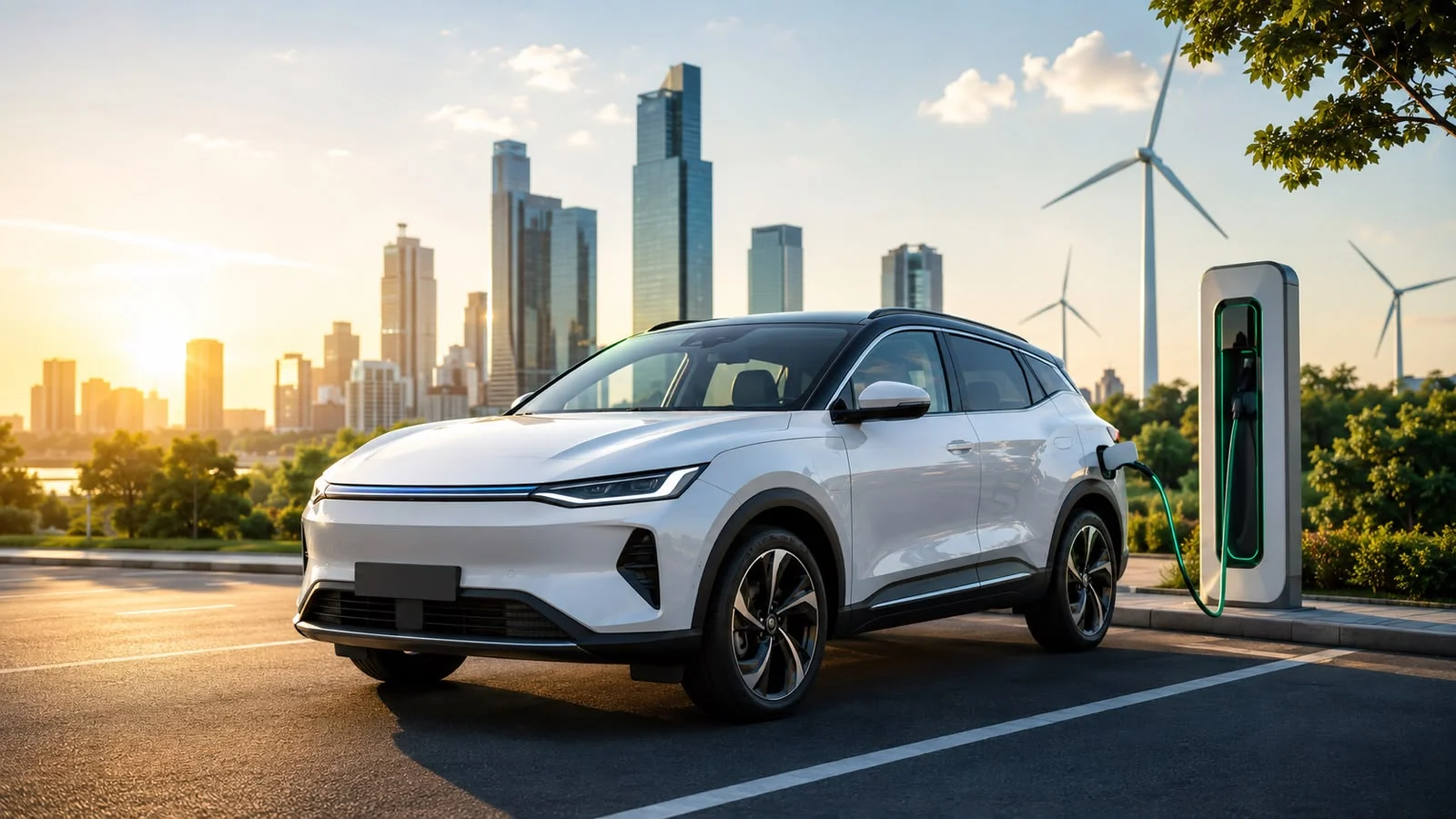 Go electric — modern EV charging in an Indian city